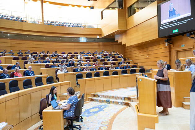 The Senate Debates the Situation in Ceuta PP Senator María Carmen Isabel Pobo speaks during a plenary session in the Senate on September 15, 2026, in Madrid, Spain. The Senate plenary session is debating motions from the People’s Party regarding the security and socioeconomic future of Ceuta and Melilla, as well as the state of healthcare management in Spain. In addition, the day’s agenda includes a question period for the government with 17 questions for the ministers. SEPTEMBER 15, 2026 Jesús Hellí Madrid, Madrid, Spain  Copyright: xJesusxHellinx 7775813