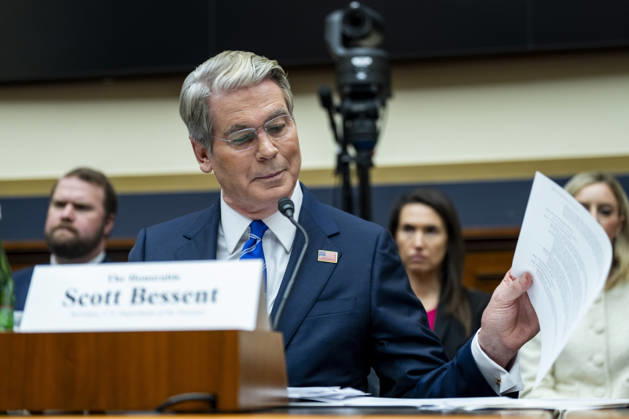 Secretary of the Treasury Scott Bessent looks on during a House Financial Services Committee hearing at the U.S. Capitol in Washington, DC on Tuesday, September 15, 2026.  WAP20260915331 BONNIExCASH