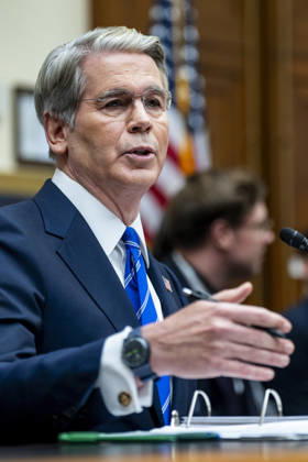 Secretary of the Treasury Scott Bessent speaks during a House Financial Services Committee hearing at the U.S. Capitol in Washington, DC on Tuesday, September 15, 2026.  WAP20260915338 BONNIExCASH