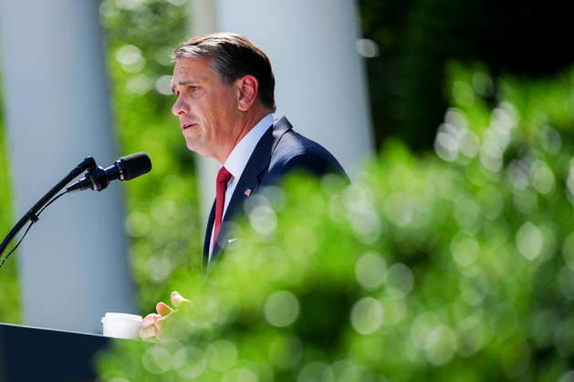US Attorney General Todd Blanche speaks during a news conference in the Rose Garden of the White House in Washington, DC, on Tuesday, September 15, 2026. Blanche on Tuesday said he prefers a restrained approach to taking enforcement action against artificial intelligence companies and executives amid a rising debate over the risks of the cutting-edge technology.  WASP2026091502 AaronxSchwartz