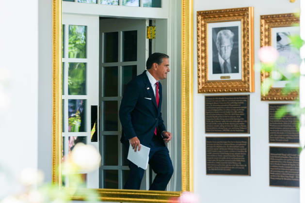 US Attorney General Todd Blanche arrives for a news conference in the Rose Garden of the White House in Washington, DC, on Tuesday, September 15, 2026. Blanche on Tuesday said he prefers a restrained approach to taking enforcement action against artificial intelligence companies and executives amid a rising debate over the risks of the cutting-edge technology.  WASP2026091504 AaronxSchwartz
