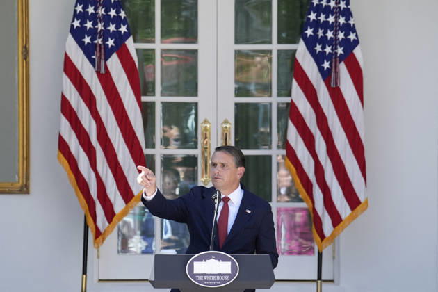 Todd Blanche holds a press briefing - Washington Attorney General Todd Blanche holds a press briefing in the Rose Garden at the White House in Washington on September 15, 2026. Photo by Yuri Gripas ABACAPRESS.COM Washington DC United States  Copyright: xGripasxYuri ABACAx