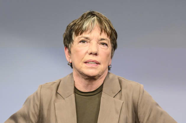Pictured from left: Margot Käßmann, theologian, GER, Berlin, studio, guest on Maischberger, political talk show, TV, program, with host Sandra Maischberger, Das Erste, from Adlershof, Am Studio 20, September 16, 2026, Copyright: HMBxMedia UwexKoch