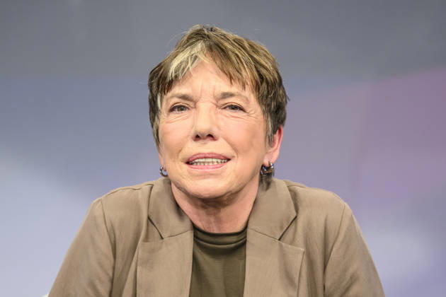 Pictured, from left: Margot Käßmann, theologian, Germany, Berlin, studio, guest on Maischberger, political talk show, TV, program, with host Sandra Maischberger, Das Erste, from Studio 20 in Adlershof, September 16, 2026, Copyright: HMBxMedia UwexKoch