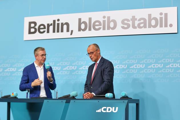 Berlin, Germany, September 17, 2026 Konrad Adenauer House CDU s Final Push in the Election Campaign CDU s Top Candidate for Berlin, Stefan Evers, and Federal Chancellor Friedrich Merz CDU Copyright: xdtsxNachrichtenagenturx dts_135256