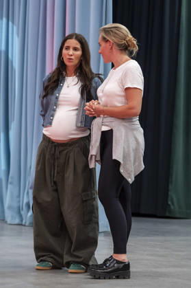 ABB KINDERTAG: Chryssanthi Kavazi, who is pregnant, and Saskia Bleitreu at the KinderTag event at the Atelier Gardens in Berlin on September 17, 2026