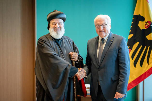 Ignatius Aphrem II, Patriarch of the Syriac Orthodox Church, Federal President Frank-Walter Steinmeier, Berlin, Official Residence at Spreebogen, Federal President Frank-Walter Steinmeier, Ignatius Aphrem II, Patriarch of the Syriac Orthodox Church of Antioch, Berlin, Berlin, GER