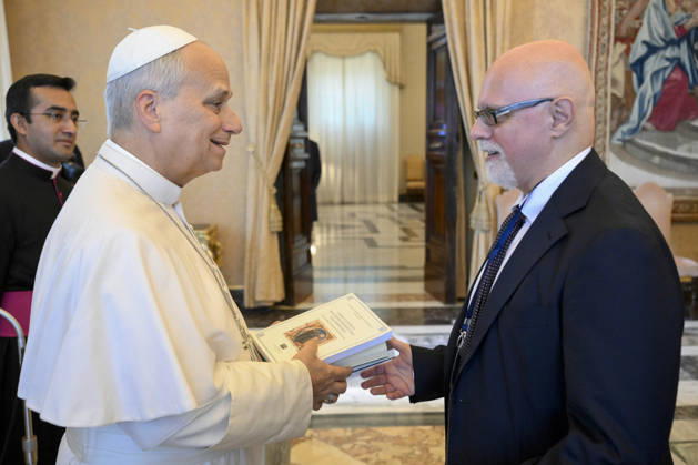 POPE LEO XIV PRIVATE AUDIENCE Italy, Rome, Vatican, September 18, 2026 Pope Leo XIV receives the participants in the meeting organized by the Pope Leo XIV International Study Center EDITORIAL USE ONLY - NO BOOKS Copyright: xVATICANxMEDIA xCatholicxPressxPhotox