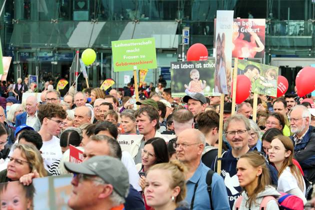 September 19, 2026, Berlin, Germany: March for Life demonstration against abortion at Berlin Central Station