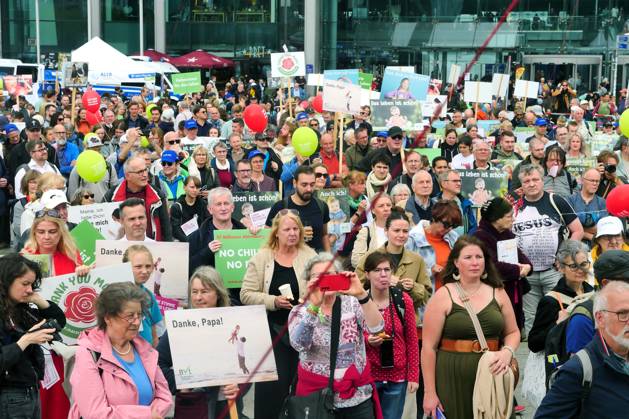 September 19, 2026, Berlin, Germany: March for Life demonstration against abortion at Berlin Central Station