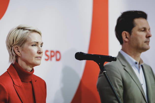 L R Manuela Schwesig, Minister President and the SPD s top candidate for the state election in Mecklenburg-Western Pomerania, and Copyright: xFlorianxGaertnerx