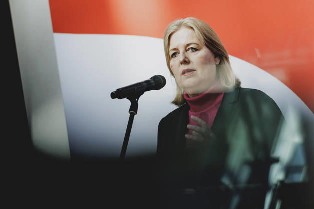 Baerbel Bas (SPD), Federal Minister of Labor and Social Affairs, photographed during a press conference in response to the state election in Mecklenburg-Western Pomerania and the Berlin House of Representatives election, September 21, 2026. While Die Linke won the electio Copyright: xFlorianxGaertnerx