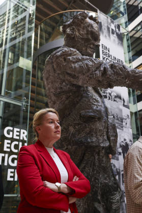 Franziska Giffey at the press conference following the state elections in Berlin and Mecklenburg-Western Pomerania at the Willy Brandt House on September 21, 2026; SPD leadership at the press conference following the state elections in Berlin