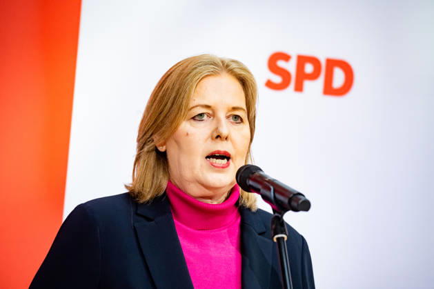 SPD Party Chair Bärbel Bas at a press conference at the Willy Brandt House in Berlin on September 21, 2026: Reactions to the state elections in Mecklenburg-Western Pomerania and Berlin