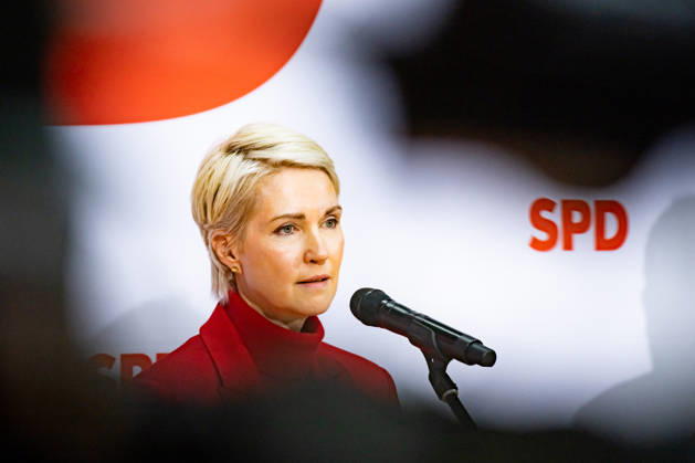 Manuela Schwesig, the SPD s top candidate in Mecklenburg-Western Pomerania, at a press conference at the Willy Brandt House in Berlin on September 21, 2026: Reactions to the state elections in Mecklenburg-Western Pomerania and Berlin