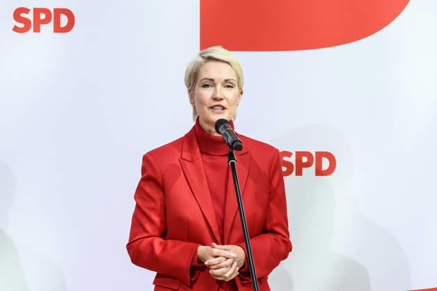 Pictured, from left: Manuela Schwesig, GER, Berlin, SPD press conference following the elections in Berlin and Mecklenburg-Western Pomerania (MV), in the atrium of the Willy Brandt House, Wilhelmstraße 141, 10963 Berlin, September 21, 2026, Copyright: HMBxMedia UwexKoch