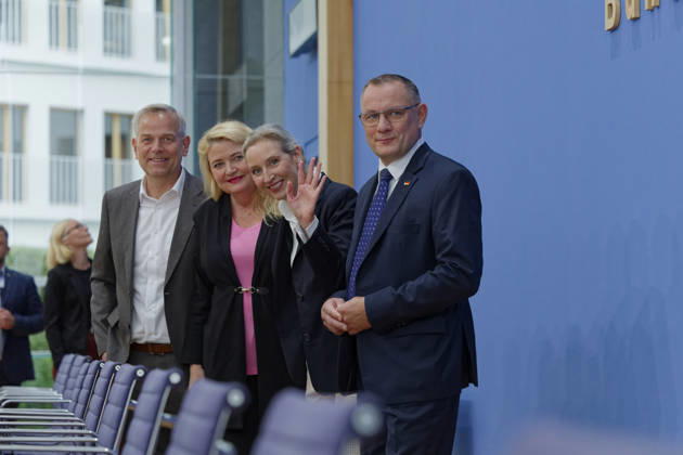 AfD Post-Election Analysis: Mecklenburg-Western Pomerania and Berlin, September 21, 2026, Germany, Berlin Federal Press Conference: AfD Post-Election Analysis of the State Election