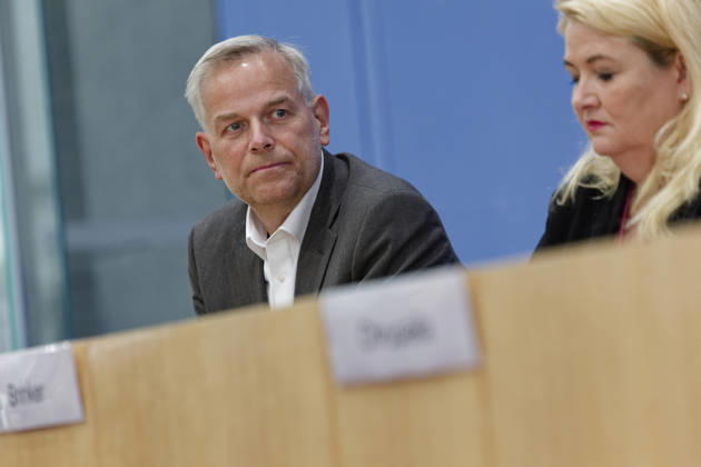 AfD Post-Election Analysis: Mecklenburg-Western Pomerania and Berlin, September 21, 2026, Germany, Berlin Federal Press Conference: AfD Post-Election Analysis of the State Election in Mecklenburg-Western Pomerania and the Berlin House of Representatives Election. Pictured: Leif Erik Holm, AfD candidate for the office of Minister-President in Mecklenburg-Western Pomerania, and Kristin