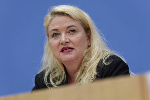 AfD Post-Election Analysis: Mecklenburg-Western Pomerania and Berlin, September 21, 2026, Germany, Berlin—Federal Press Conference: AfD’s analysis of the state election in Mecklenburg-Western Pomerania and the election to the Berlin House of Representatives. Pictured: Kristin Brinker, AfD’s top candidate for Berlin