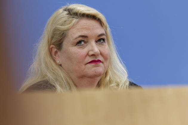AfD Post-Election Analysis: Mecklenburg-Western Pomerania and Berlin, September 21, 2026, Germany, Berlin—Federal Press Conference: AfD s analysis of the state election in Mecklenburg-Western Pomerania and the election to the Berlin House of Representatives. Pictured: Kristin Brinker, AfD s top candidate for Berlin