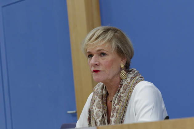 AfD Post-Election Analysis: Mecklenburg-Western Pomerania and Berlin, September 21, 2026, Germany, Berlin, Federal Press Conference: Recap of the state election in Mecklenburg-Western Pomerania and the election to the Berlin House of Representatives by the party Die Linke. Pictured: Simone Oldenburg, lead candidate for Die Linke in Mecklenburg-Western Pomerania