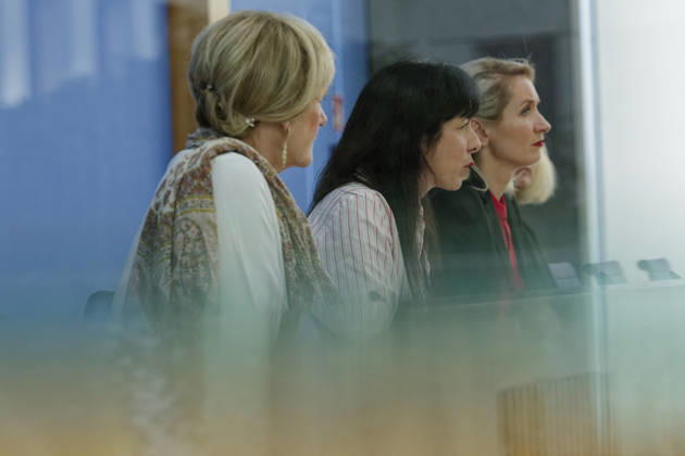 AfD Post-Election Analysis: Mecklenburg-Western Pomerania and Berlin, September 21, 2026, Germany, Berlin Federal Press Conference: Review of the state election in Mecklenburg-Western Pomerania and the Berlin House of Representatives election by the party Die Linke. Pictured from left: Simone Oldenburg, lead candidate f