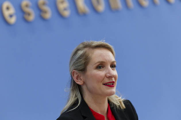 AfD Post-Election Analysis: Mecklenburg-Western Pomerania and Berlin, September 21, 2026, Germany, Berlin, Federal Press Conference: Analysis of the state election in Mecklenburg-Western Pomerania and the election to the Berlin House of Representatives by the party Die Linke. Pictured: Ines Schwerdtner, chairwoman of the party Die Linke