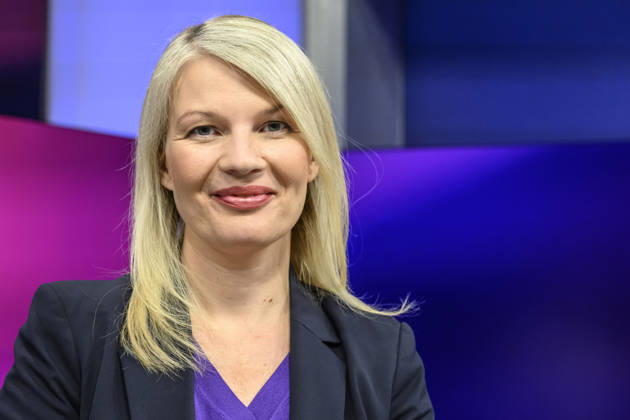In the photo, from left: Annett Meiritz, Handelsblatt, GER, Berlin, studio, guest on Maischberger, political talk show, TV, program, with host Sandra Maischberger, Das Erste, from Studio 20 in Adlershof, September 21, 2026, Copyright: HMBxMedia UwexKoch