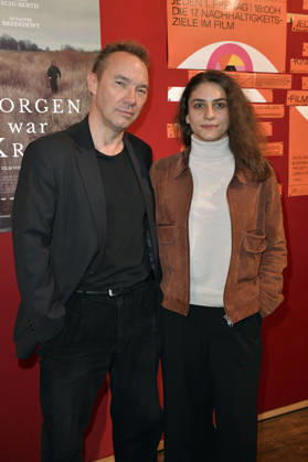 Thomas Arnold and Luda Tushmalishvili at the premiere of the movie *Morgen war Krieg* at the Delphi Lux in Berlin, September 22, 2026 Foto:xM.xBehrensx xFuturexImagex krieg_6913