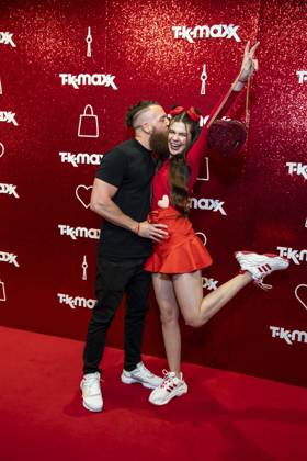 ABB TKMAXX Toni Adriano Ammirabile and Klaudia Giez appear on the red carpet at the grand reopening of the TK Maxx store on Alexanderplatz on September 24, 2026, in Berlin, Germany