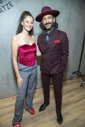 ABB TKMAXX: Betty Taube and Massimo Sinato make a guest appearance on the red carpet at the grand reopening of the TK Maxx store on Alexanderplatz on September 24, 2026, in Berlin, Germany