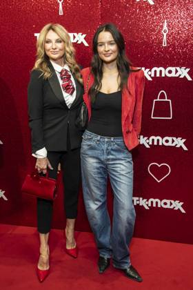 ABB TKMAXX Frauke Ludowig and Nele Ludowig Roeffen, mother and daughter, appeared on the red carpet at the grand reopening of the TK Maxx store on Alexanderplatz on September 24, 2026, in Berlin, Germany