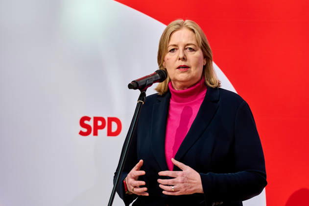 Bärbel Bas at the press conference on the results of the state elections in Berlin and Mecklenburg-Western Pomerania at the Willy Brandt House in Berlin. Bärbel Bas at the press conference on the results of the state elections in Berlin and Mecklenburg-Western Pomerania at the Willy Brandt House in Berlin. Snapshot photography by F. Boillot
