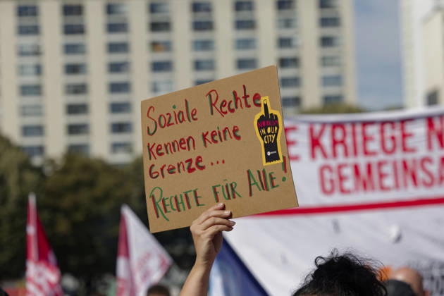 DGB Demonstration Against the Dismantling of the Welfare State September 26, 2026, Germany, Berlin: Demonstration and rally in front of the Rotes Rathaus as part of the DGB Day of Action against the dismantling of the welfare state and military buildup