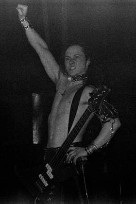 **FILE PHOTO** Conrad Cronos Lant Has Passed Away. LONG ISLAND, NY APRIL 3,1981: Conrad Cronos Lant of Venom performs at North Stage Theater on April 3, 1981 in Long Island, New York Copyright: xmpi04x