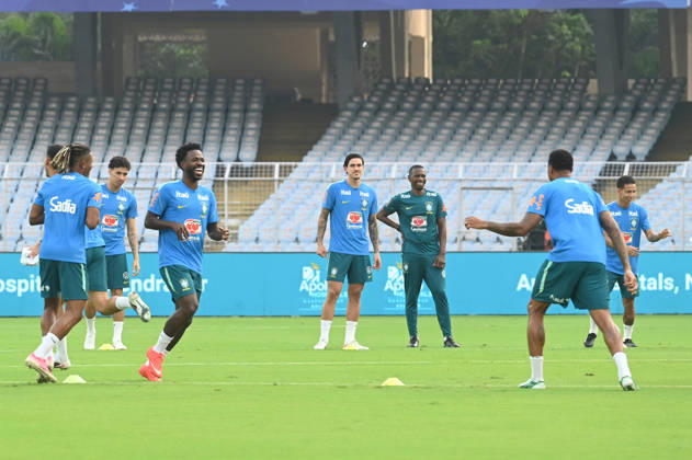 KOLKATA, INDIA - OCTOBER 2: Vinicius Junior of Brazil Men s National Football team during training session ahead of upcoming International Friendly match against India at Vivekananda Yuva Bharati (Salt Lake) Stadium on October 2, 2026 in Kolkata, India. (Photo by Samir Jana Hindustan Times ) Brazil National Football Team Arrive In Kolkata Ahead Of Their Match Against Indian Football Team