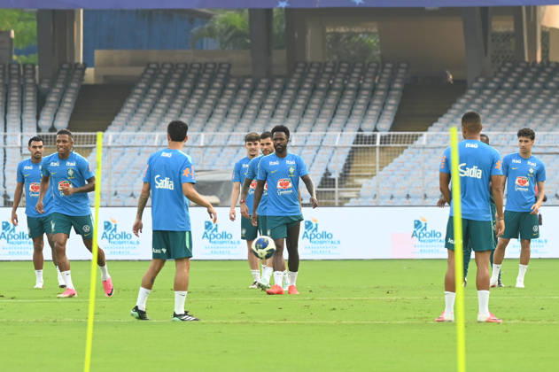 KOLKATA, INDIA - OCTOBER 2: Vinicius Junior of Brazil Men s National Football team during training session ahead of upcoming International Friendly match against India at Vivekananda Yuva Bharati (Salt Lake) Stadium on October 2, 2026 in Kolkata, India. (Photo by Samir Jana Hindustan Times ) Brazil National Football Team Arrive In Kolkata Ahead Of Their Match Against Indian Football Team