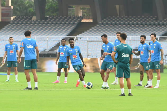 KOLKATA, INDIA - OCTOBER 2: Vinicius Junior of Brazil Men s National Football team during training session ahead of upcoming International Friendly match against India at Vivekananda Yuva Bharati (Salt Lake) Stadium on October 2, 2026 in Kolkata, India. (Photo by Samir Jana Hindustan Times ) Brazil National Football Team Arrive In Kolkata Ahead Of Their Match Against Indian Football Team