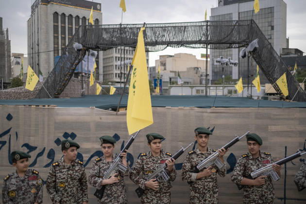 Opening Ceremony Of Second City-Square Military Training Camp Iranian schoolboys wearing military uniforms hold rifles during the opening ceremony of the second city-square military training camp for self-sacrificing forces in downtown Tehran, Iran, on October 3, 2026. The camp was established by the Basij paramilitary force, with personnel from the Islamic Republic of Iran Army responsible for training the volunteers. Tehran Tehran Iran Copyright: xMortezaxNikoubazlx originalFilename: nikoubazl-openingc261003_nphM8