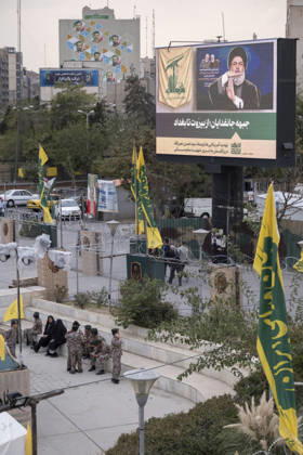 Opening Ceremony Of Second City-Square Military Training Camp Iranian schoolboys wearing military uniforms gather beneath a portrait of Hassan Nasrallah, the late secretary general of Lebanon s Hezbollah, as they prepare to take part in the opening ceremony of the second city-square military training camp for self-sacrificing forces in downtown Tehran, Iran, on October 3, 2026. The camp was established by the Basij paramilitary force, with personnel from the Islamic Republic of Iran Army responsible for training the volunteers. Tehran Tehran Iran Copyright: xMortezaxNikoubazlx originalFilename: nikoubazl-openingc261003_nplnR