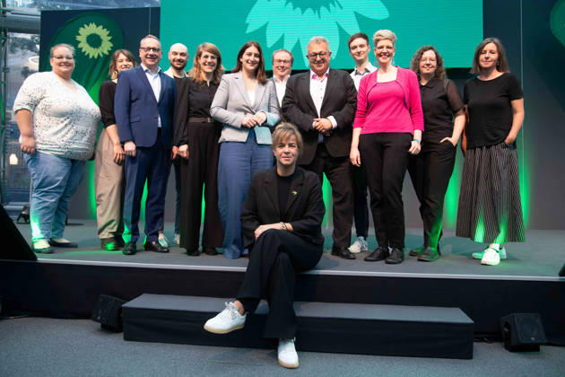 Mona NEUBAUR, running at the top of the ticket, aims to lead her party as the lead candidate in the 2027 state election in North Rhine-Westphalia; pictured here with the leadership of Alliance 90 The Greens in North Rhine-Westphalia, Mona NEUBAUR, Alliance 90 The Greens, Minister