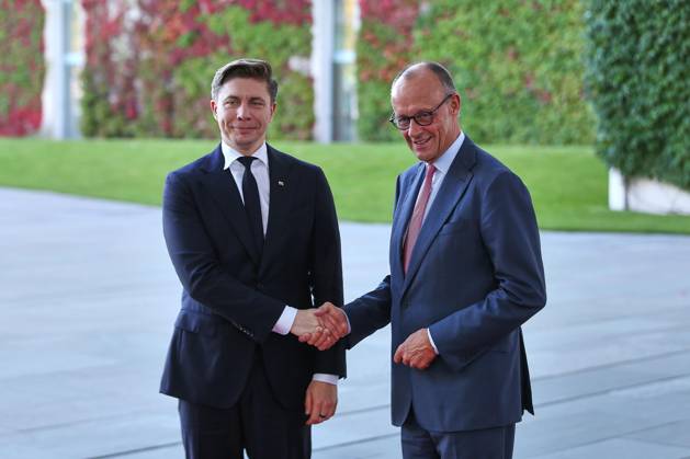 Berlin, Germany, October 5, 2026 Federal Chancellery Reception for the heads of state and government of the three Baltic countries—Latvia, Estonia, and Lithuania—Chancellor Friedrich Merz (CDU) Mindaugas Sinkevicius Copyright: xdtsxNachrichtenagenturx dts_137162