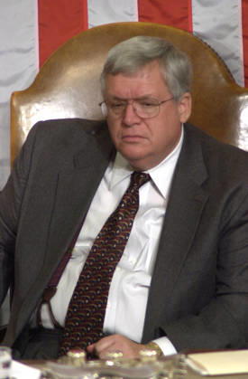 Counting 2000 Election Electorial College Votes Speaker of the United States House of Representatives Dennis Hastert (Republican of Illinois), watches the counting of the electorial votes from the Speaker s Chair in the U.S. House Chamber in Washington, D.C. on January 6, 2001. .Photo by Ron Sachs CNP ABACAPRESS.COM Washington District of Columbia United States  Copyright: xCNP ABACAx