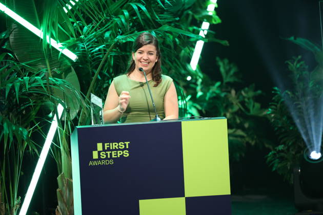 FIRST STEPS 2026 Documentary Film Winner: *WAS AN EMPFINDSAMKEIT BLEIBT* by Daniela Magnani HuÌˆller. Award ceremony on stage at the FIRST STEPS 2026 awards ceremony at the Theater des Westens in Berlin Copyright: xEventpressxFuhrx