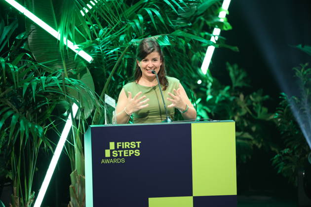 FIRST STEPS 2026 Documentary Film Winner: *WAS AN EMPFINDSAMKEIT BLEIBT* by Daniela Magnani HuÌˆller. Award ceremony on stage at the FIRST STEPS 2026 awards ceremony at the Theater des Westens in Berlin Copyright: xEventpressxFuhrx
