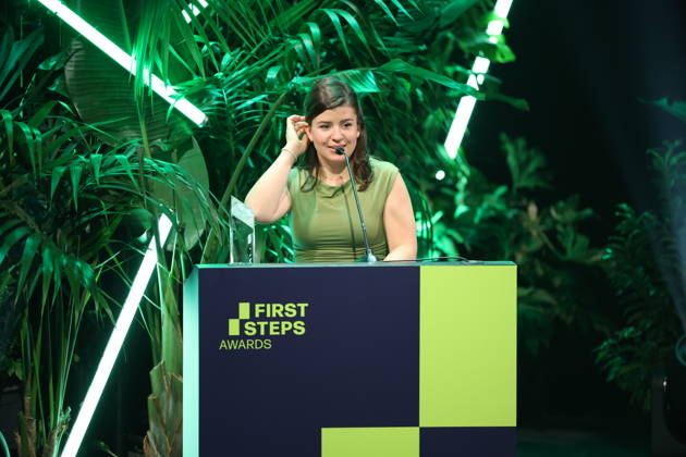 FIRST STEPS 2026 Documentary Film Winner: *WAS AN EMPFINDSAMKEIT BLEIBT* by Daniela Magnani HuÌˆller; Award Ceremony on Stage at the FIRST STEPS 2026 Awards at the Theater des Westens in Berlin Copyright: xEventpressxFuhrx