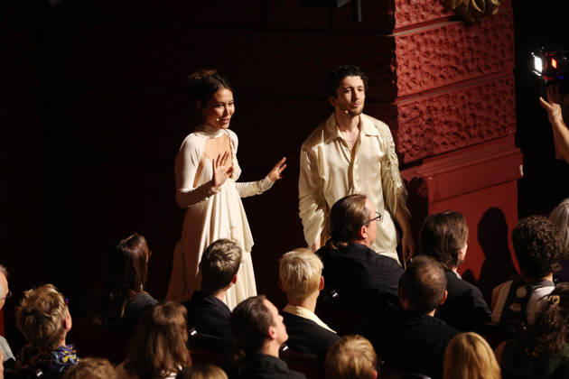 FIRST STEPS 2026 Hosts Malaya and Maximilian present awards on stage at the FIRST STEPS 2026 awards ceremony at the Theater des Westens in Berlin Copyright: xEventpressxFuhrx