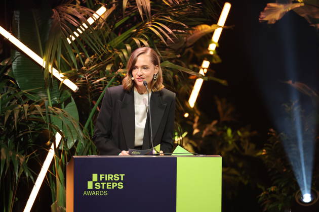 FIRST STEPS 2026 Big Audience Award: Magdalena Prosteder s Acceptance Speech at the Awards Ceremony on Stage at the FIRST STEPS 2026 Awards at the Theater des Westens in Berlin Copyright: xEventpressxFuhrx