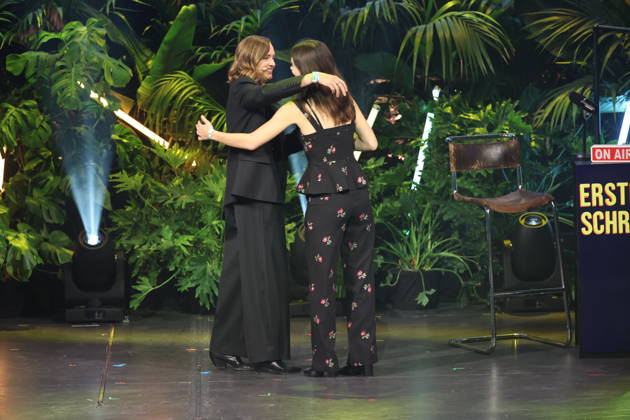 FIRST STEPS 2026 Big Audience Award Acceptance Speech by Magdalena Prosteder and the Big Audience Award-winning book *OPERATION OBERLAND* by Patricia SchuÌˆtz; Award presentation on stage at the FIRST STEPS 2026 ceremony at the Theater des Westens in Berlin Copyright: xEventpressxFuhrx