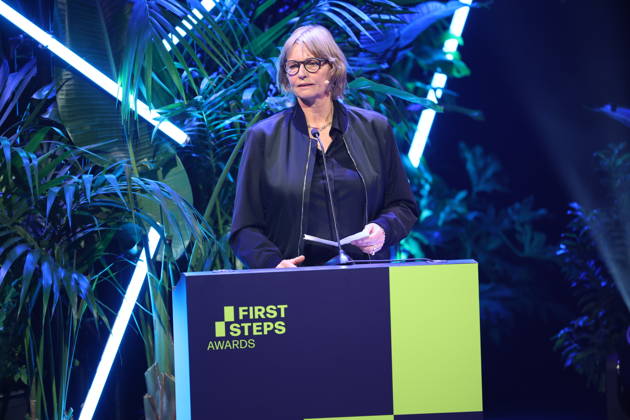 FIRST STEPS 2026 Michael Ballhaus Award Acceptance Speech Bella Halben Award Ceremony on Stage at the FIRST STEPS 2026 Awards Ceremony at the Theater des Westens in Berlin Copyright: xEventpressxFuhrx